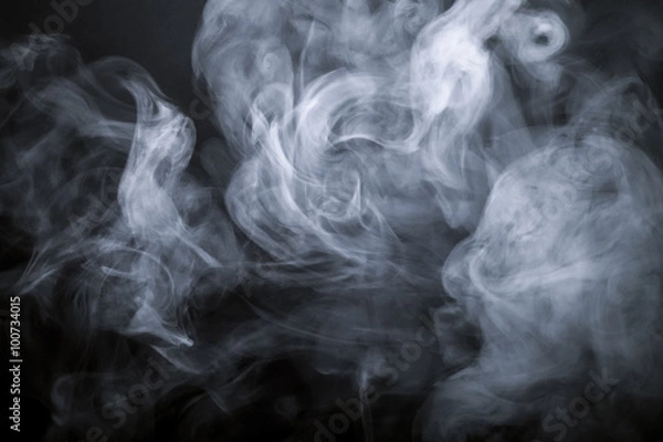Obraz Dym na czarnym tle. Nieostre. Stonowany