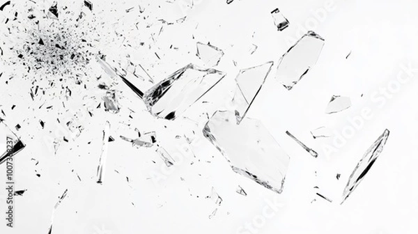 Fototapeta background with sharp glass shards, broken glass