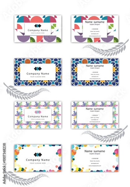 Obraz Print an elegant business card template set.