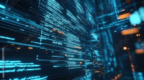 Fototapeta Digital Code Wall