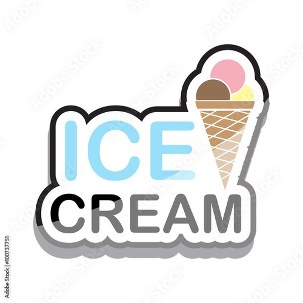 Obraz icecream icon text design on white background isolate vector illustration eps 10