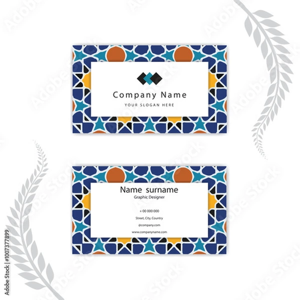 Obraz Print Flat design mosaic business card.