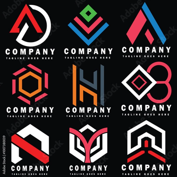 Obraz Free vector set of company logo design