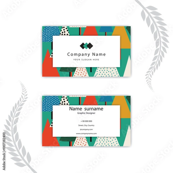 Obraz Print Abstract painted business card template.