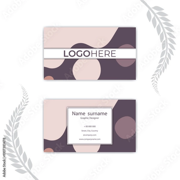 Obraz Print Hand-drawn flat design abstract business card.