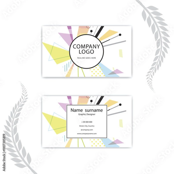 Obraz Print Abstract colorful business card concept.