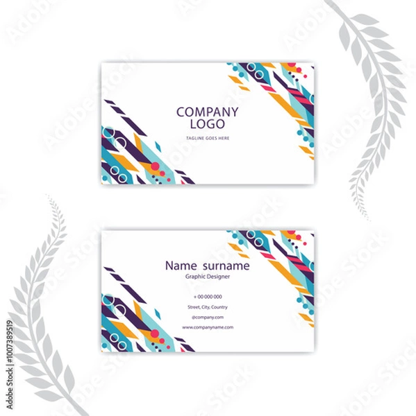 Obraz Print Abstract elegant Business card colorful design.