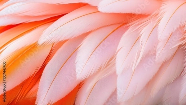 Fototapeta Close-up of a Pink Flamingo's Feathers