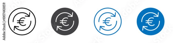 Obraz Euro refund icon Isolated on white background vector set