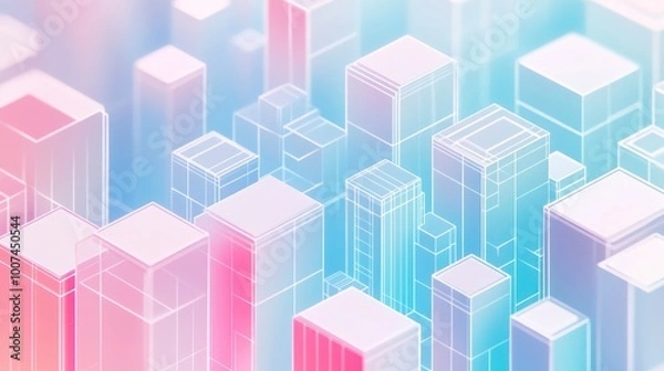 Fototapeta Abstract Cityscape with Pastel Colors