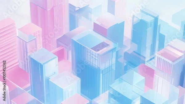 Fototapeta Abstract Cityscape in Pastel Hues