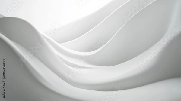 Fototapeta Abstract White Wavy Background