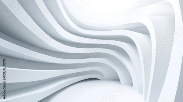 Fototapeta Abstract White Curved Architecture
