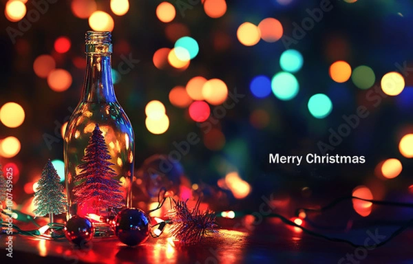 Fototapeta xmas background christmas tree   lights