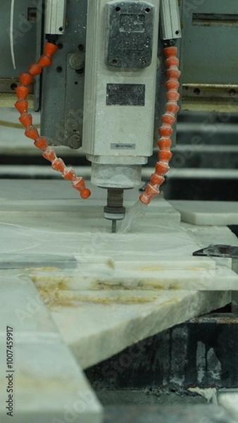 Obraz Water Jet Marble Shaping Tool in Action