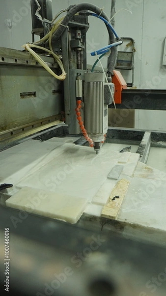 Obraz Water Jet Marble Shaping Tool in Action