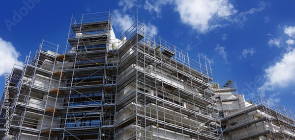 Fototapeta Echafaudage d'un chantier de construction