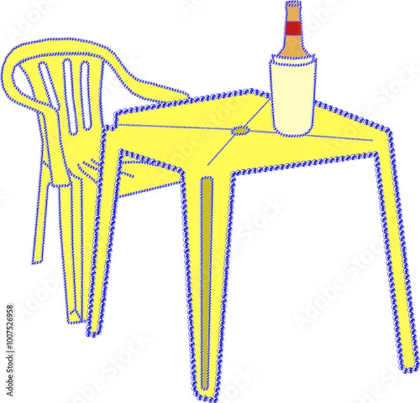 Obraz cadeira e mesa de bar