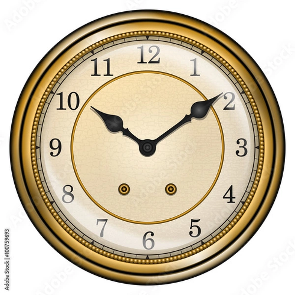 Obraz Antique clock isolated on white vector