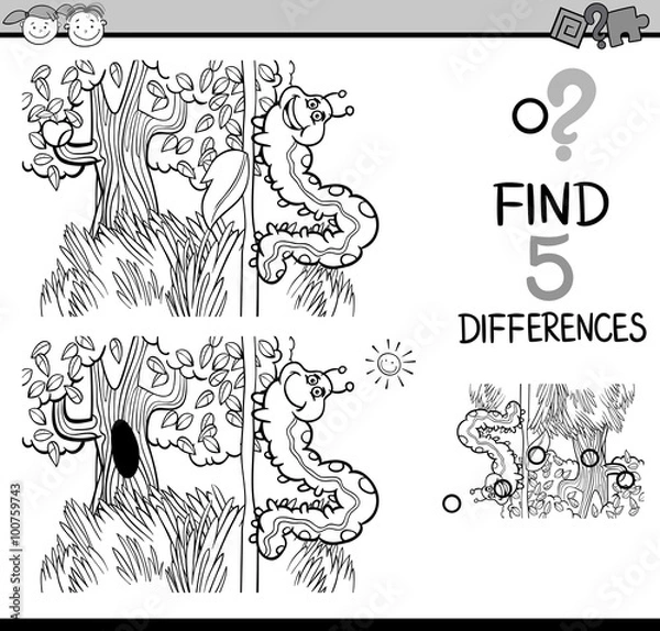 Fototapeta black and white differences task
