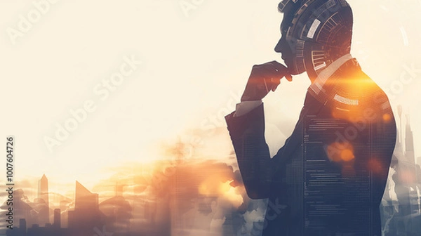 Fototapeta 悩むビジネスパーソン