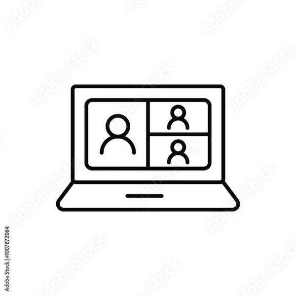 Fototapeta video conference thin outline icon vector design good for web or mobile app