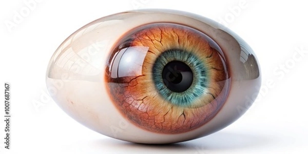 Obraz Realistic Transparent Eyeball Isolated on White Background for Scientific and Artistic Use