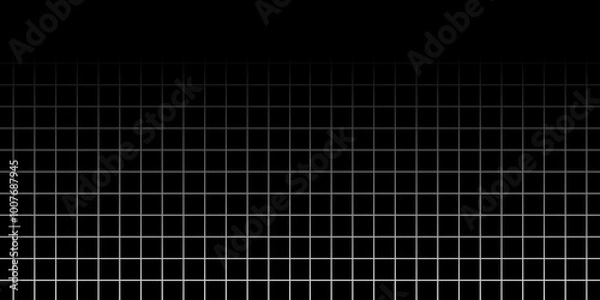 Obraz Grid pattern background on black background. Black white grid background. Thin line pattern background