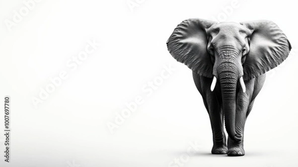 Obraz Elephant, white isolate background