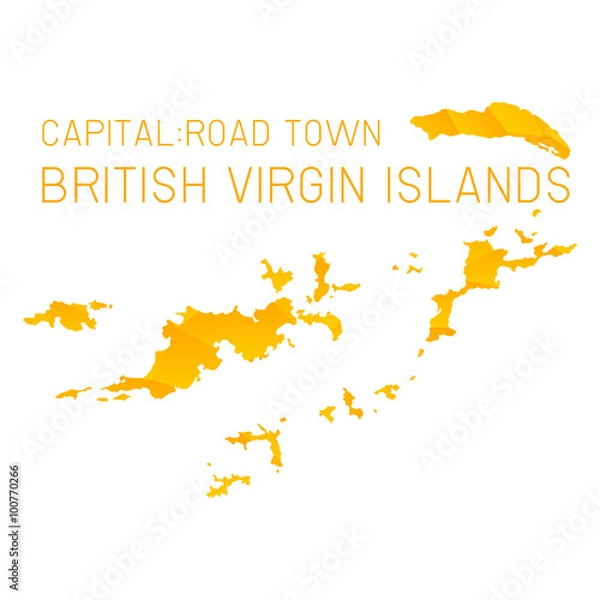 Fototapeta British virgin islands map geometric texture background