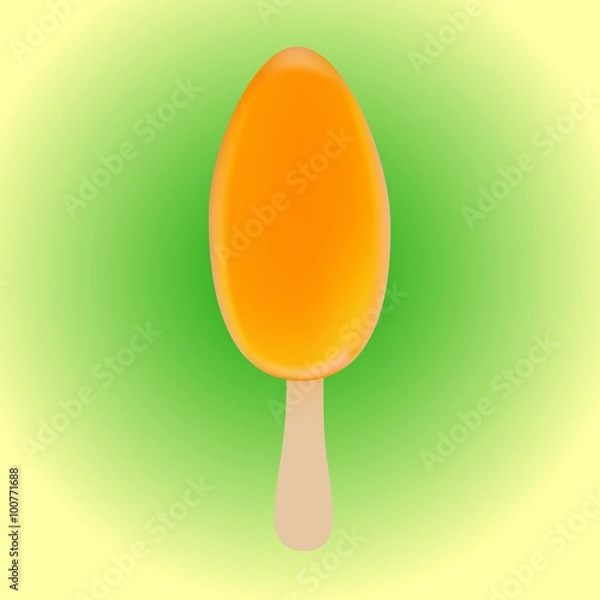 Fototapeta Popsicle fruit Vector on green background