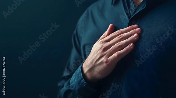 Obraz Hand on Chest,  Honesty,  Integrity,  Promise,  Truthfulness.