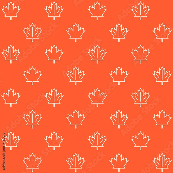 Fototapeta Maple Autumn Leaf Vector Seamless Pattern