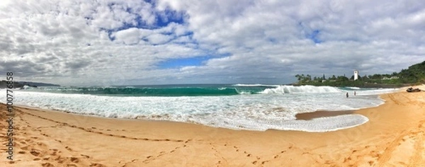 Obraz waimea beach big wave panorama