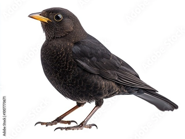 Fototapeta Blackbird isolated on white background
