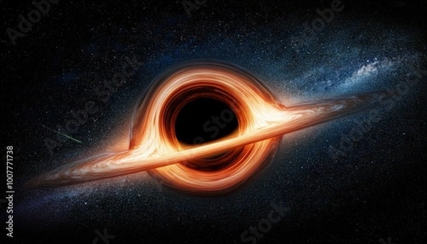 Obraz A massive black hole at the center of the cosmic void. its core a deep impenetrable black.