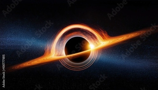 Obraz A massive black hole at the center of the cosmic void. its core a deep impenetrable black.