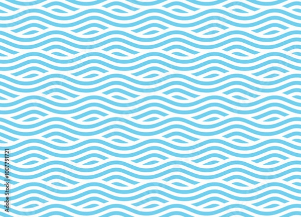 Obraz Seamless pattern with blue waves