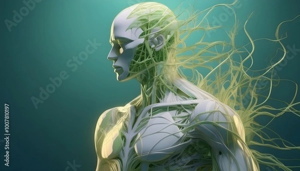 Fototapeta Parasitic Relationship Concept - Visualization of human figures prone to parasitic diseases.