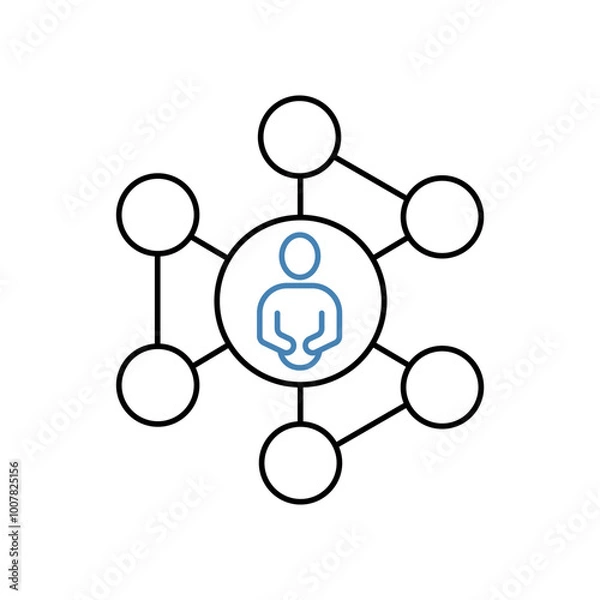 Fototapeta social network concept line icon. Simple element illustration. social network concept outline symbol design.