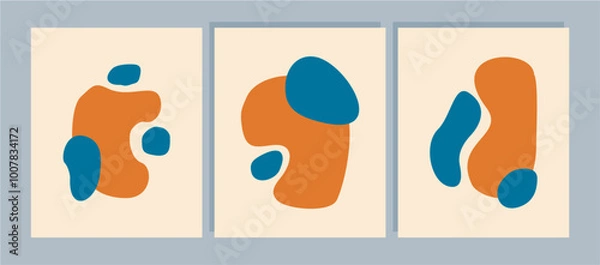 Fototapeta Set organic abstract shape background, abstract shape element, modern organic element, organic abstract shape template