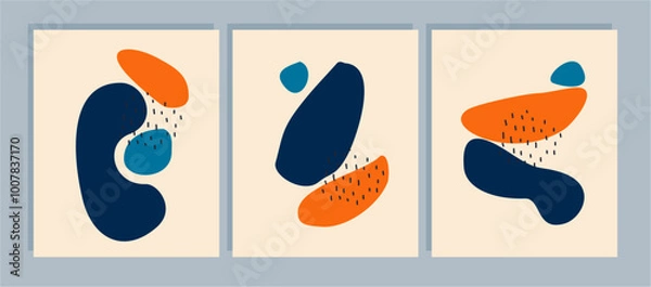 Fototapeta Set organic abstract shape background, abstract shape element, modern organic element, organic abstract shape template