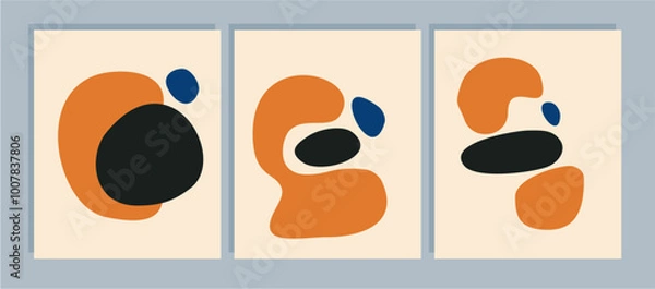Obraz Set organic abstract shape background, abstract shape element, modern organic element, organic abstract shape template