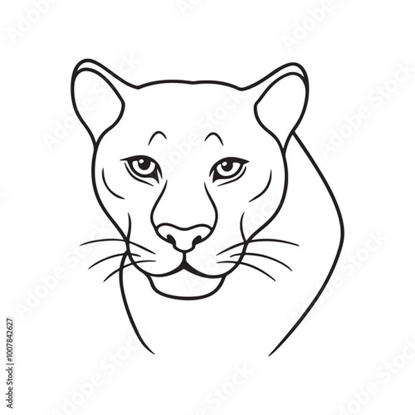Obraz Panther line out vector style illustration.