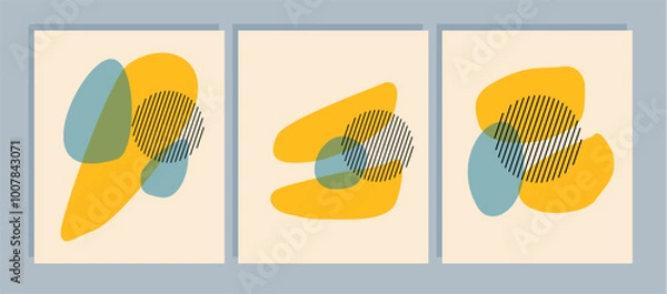 Fototapeta Set organic abstract shape background, abstract shape element, modern organic element, organic abstract shape template
