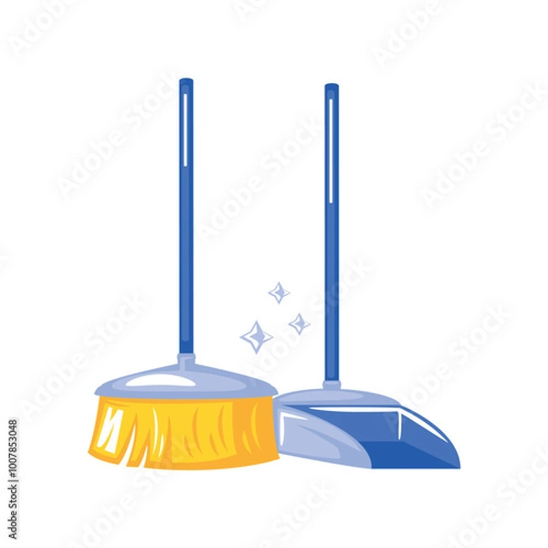 Obraz broom and dustpan housework tools