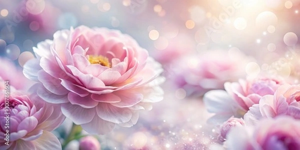Fototapeta Soft and sweet flower petals in blurred style for background, flower, petals, soft, pastel, color, gentle, blur, delicate