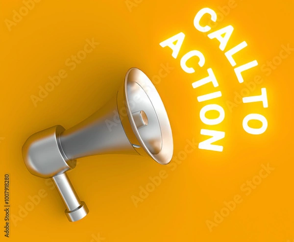 Fototapeta 3d Megaphone Call To Action concept