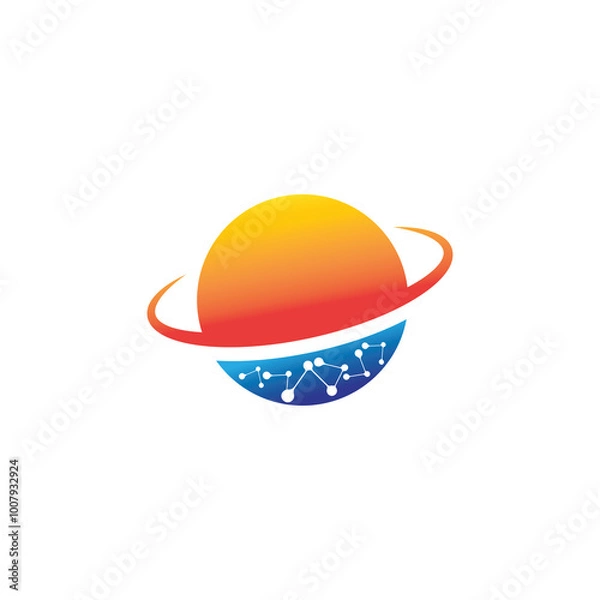 Obraz planet technology logo abstract design illustration vector