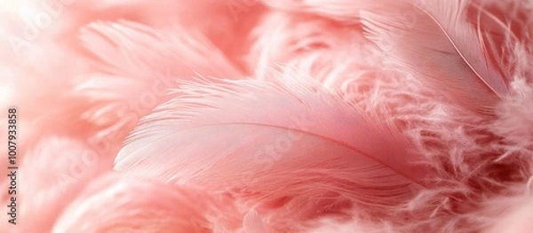 Fototapeta Soft pink feathers with a blurred background.